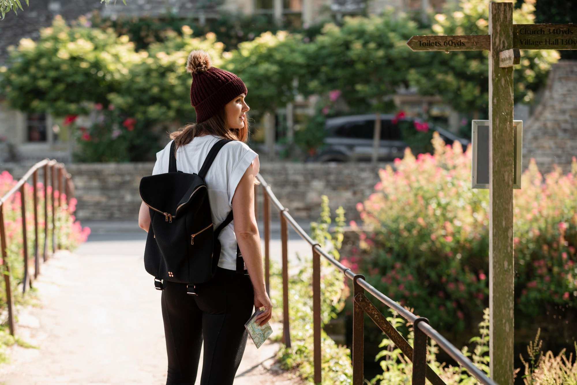 Woman exploring rural location